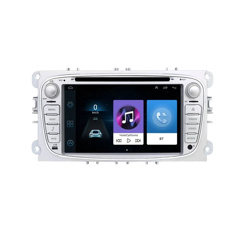 Zilver Multimedia 7 Inch Gps Stereo Voor FORD FOCUS (2007 - 2011) Android Universele Autoradio Dvd Cd Speler Android