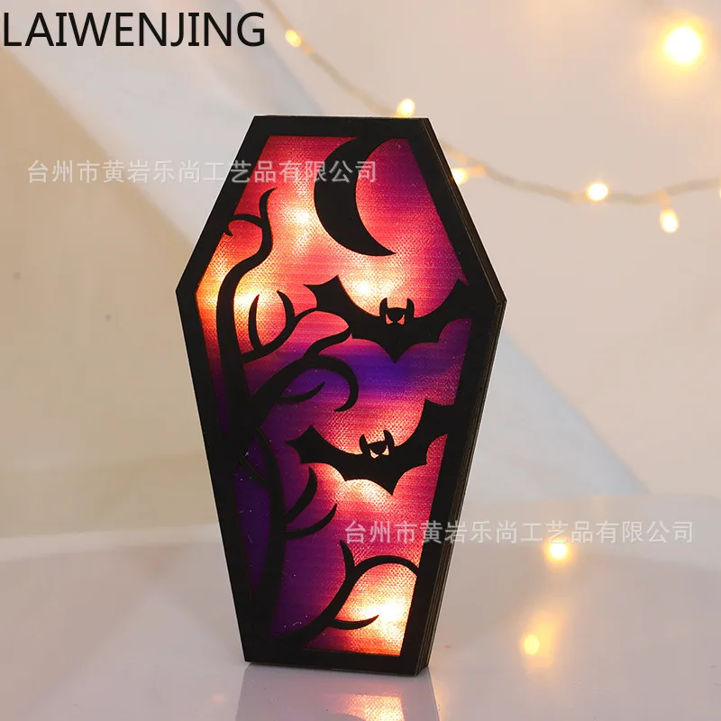 

SGF wood decoration room atmosphere decoration ghost spider bat ornament