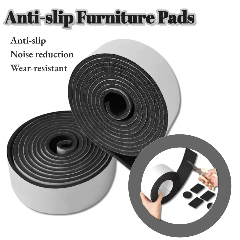 

Non Slip Furniture Pads Self-Adhesive Easy To Cut Fit For Furniture, Couch, Bed, Drawer, Door, Hardwood Floor, Appliances