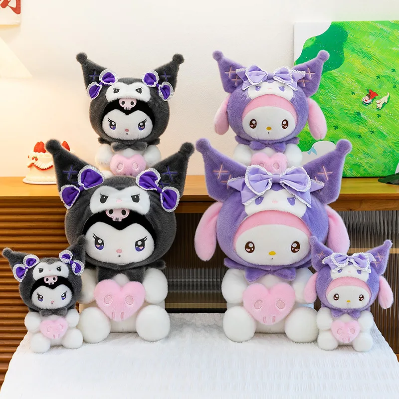

35/45/60CM Big Size Sanrio Peluche Kawaii Kuromi Plushies Cartoon Stuffed Animal My Melody Ornament Plush Children's Toy Gifts