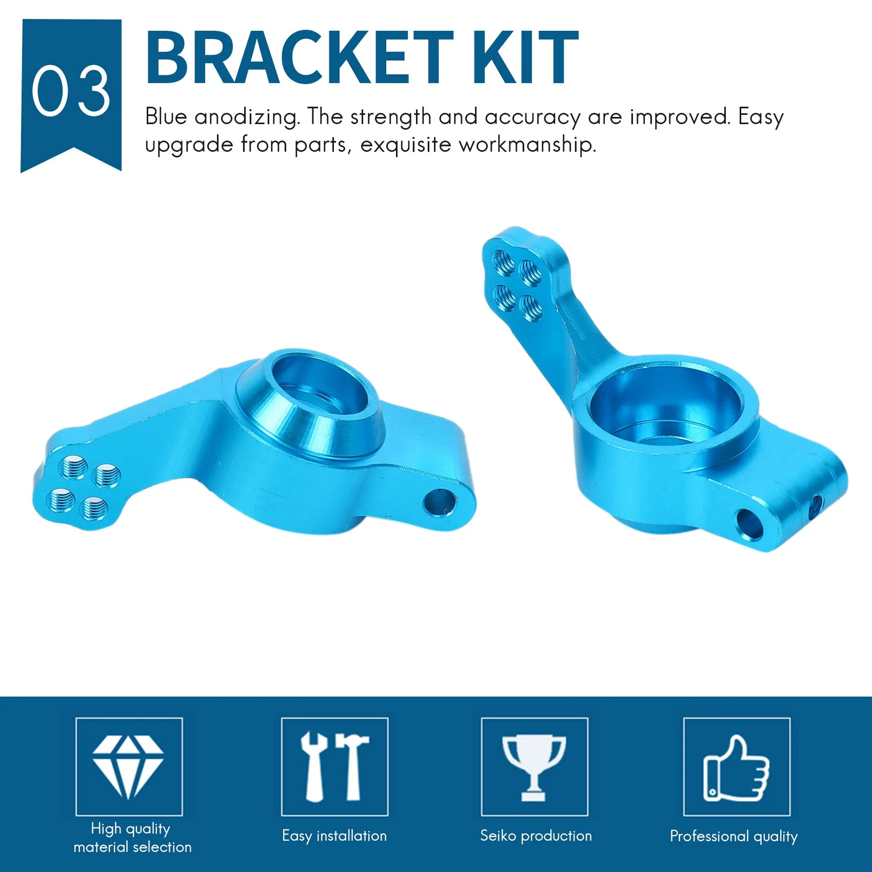 Parti di aggiornamento del Servo Saver del supporto del mozzo dello snodo dello sterzo in lega di alluminio per RC HSP 1/10 Redcat Volcano EPX Blue