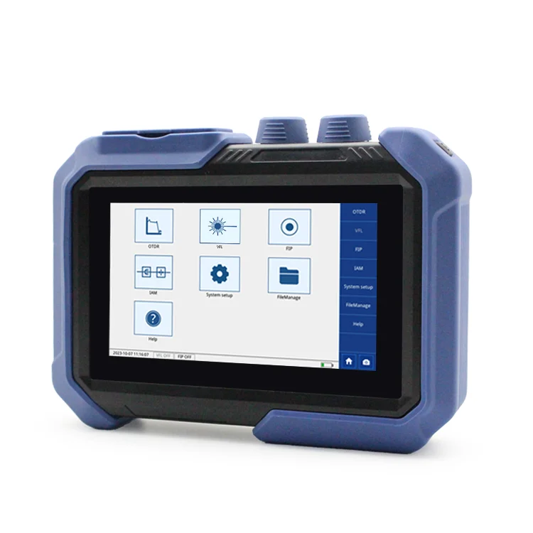 

OTDR Tester 1310/1550 SM OTDR Fiber Optic Tester 35/33dB 5-130KM Test Range 7 inch Touch Screen Multi-Function Tester