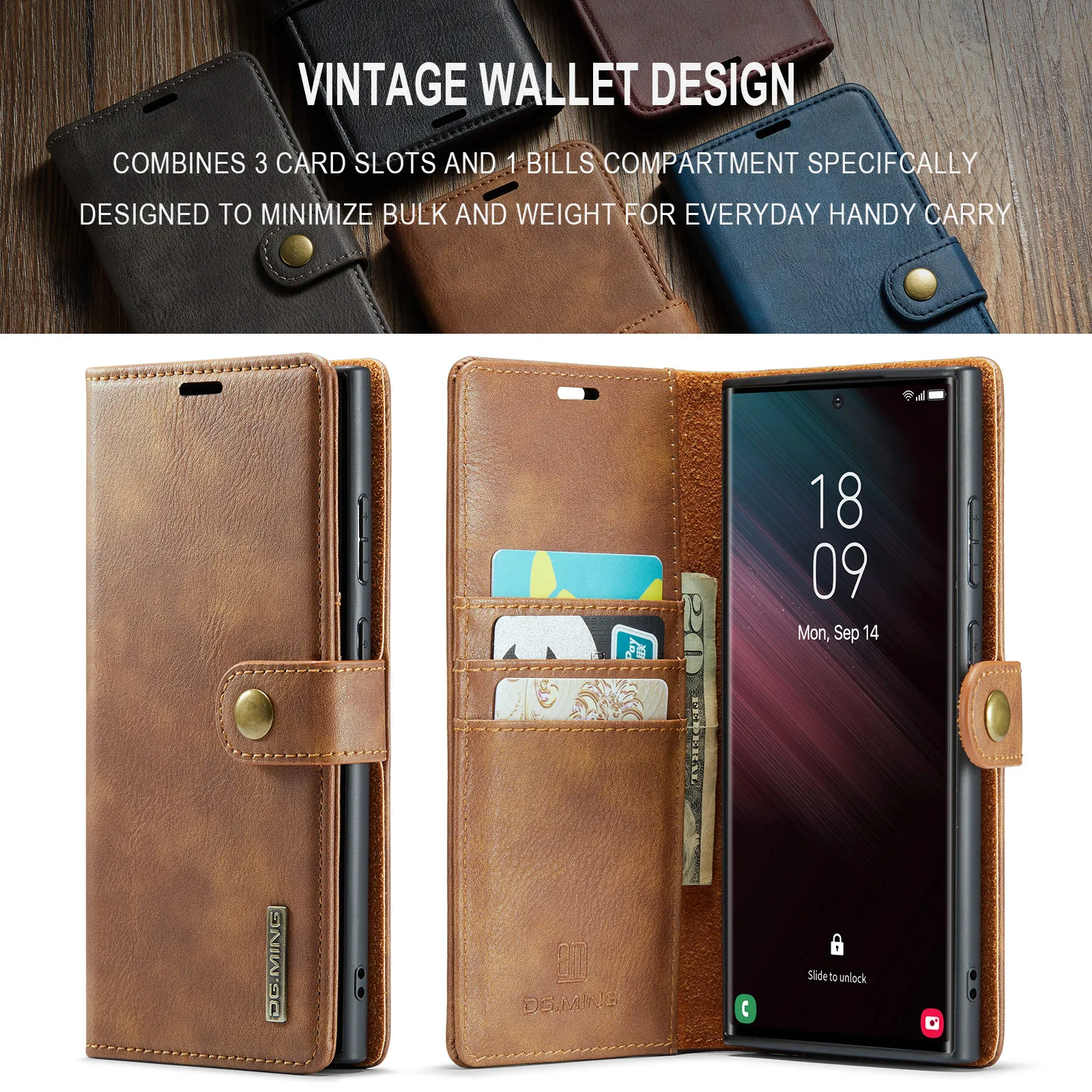 Leather Cover For Samsung S23 Ultra Case Wallet Multiple Card Slots Shockproof Magnetic For Galaxy S22 S21 S20 Plus S10 S9 S8 S7