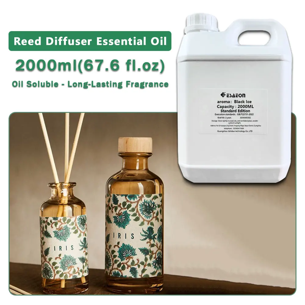 ESAEON Essential Oil, Vine Diffuser Replenishes Aromatic Oil, Aroma Reed Diffuser Oil, Black lce/Shangri-La - 2000ML(67.6 fl.oz)