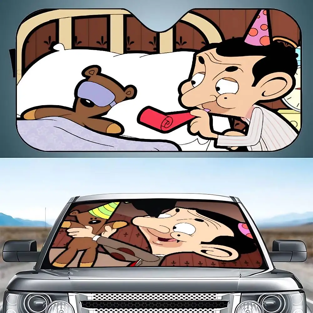 Милые забавные автомобильные солнцезащитные шторы M-Mr B-Bean 130x70 см, автомобильный солнцезащитный козырек, защита от ультрафиолета, авто козырек, аксессуары для Ca