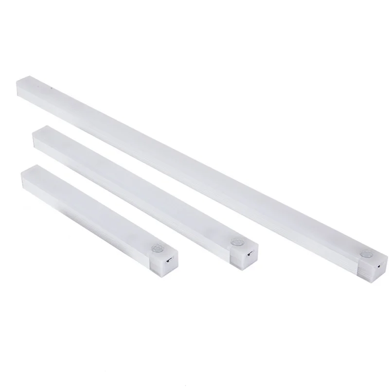 AY03-Sensor de movimiento LED debajo del gabinete lámpara regulable recargable luz nocturna escaleras armario habitación pasillo tubo barra bombilla