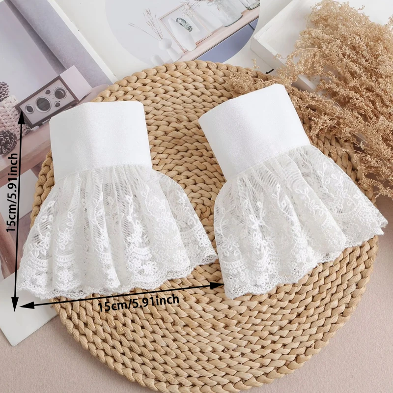 Women's Lace Fake Cuffs Black White