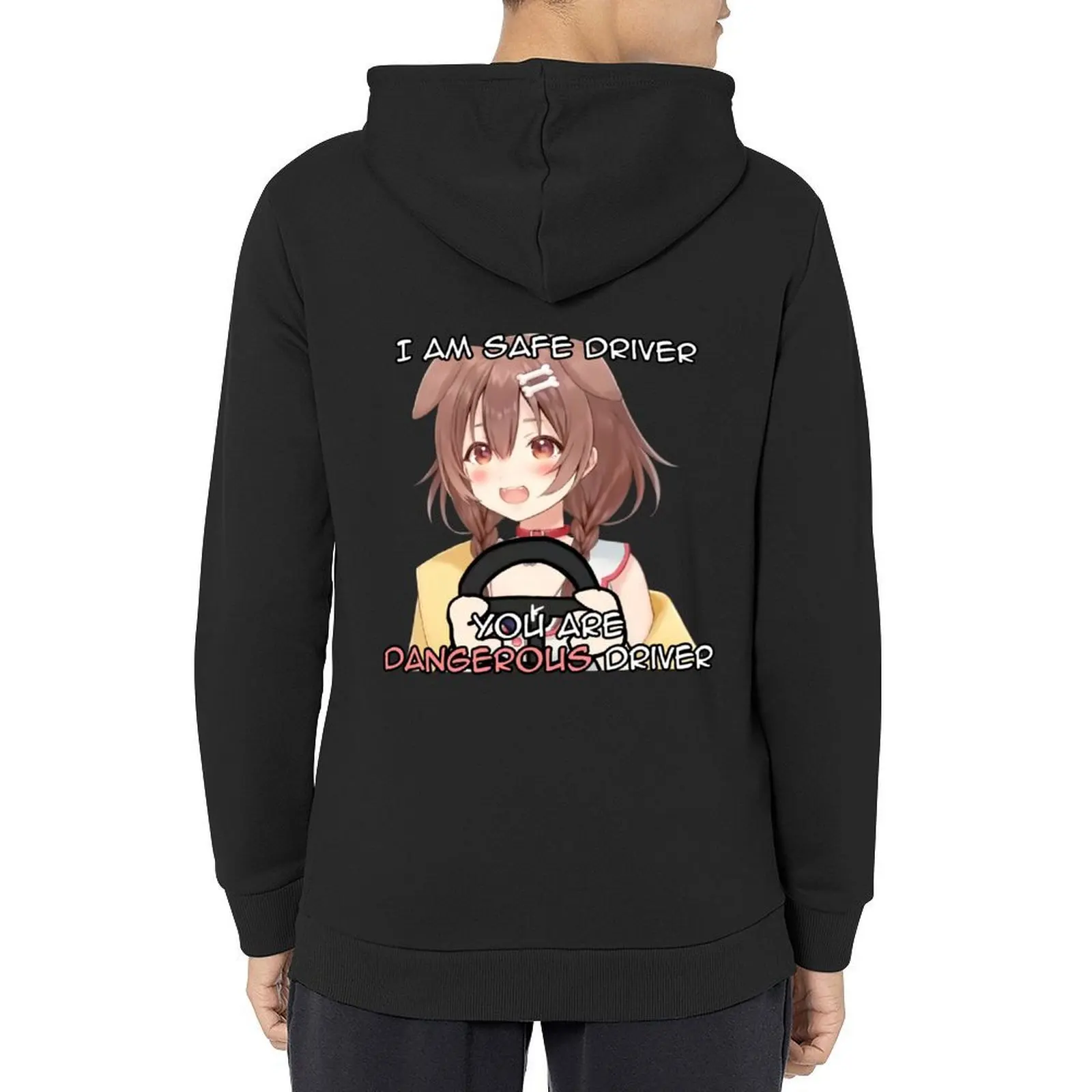 

Inugami Korone I am safe driver, you are dangerous driver - Hololive Hoodie men wear korean clothes mens clothes hoodies for men