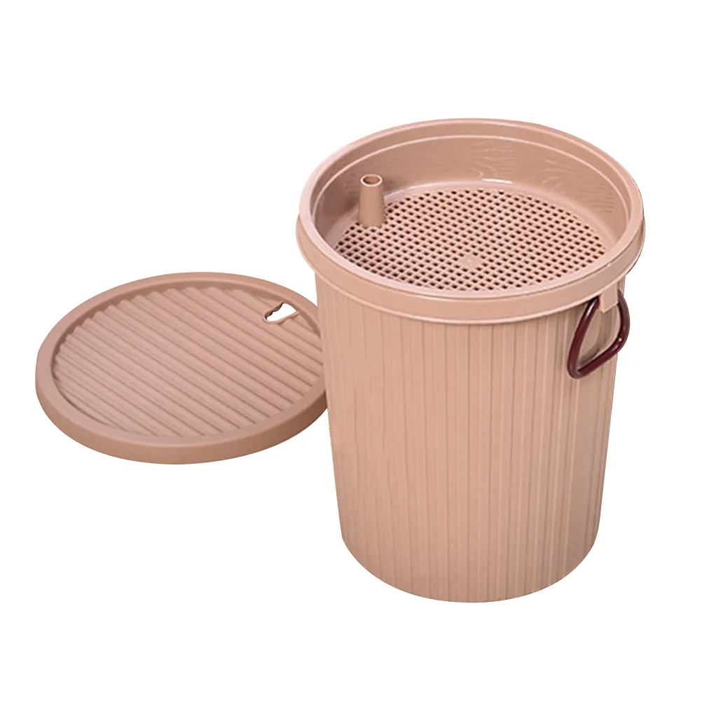 

Tea Dregs Bucket Plastic Waste Residue Trashcan Lid Home Office Portable Storage Modern Trash Can Tea Ceremony