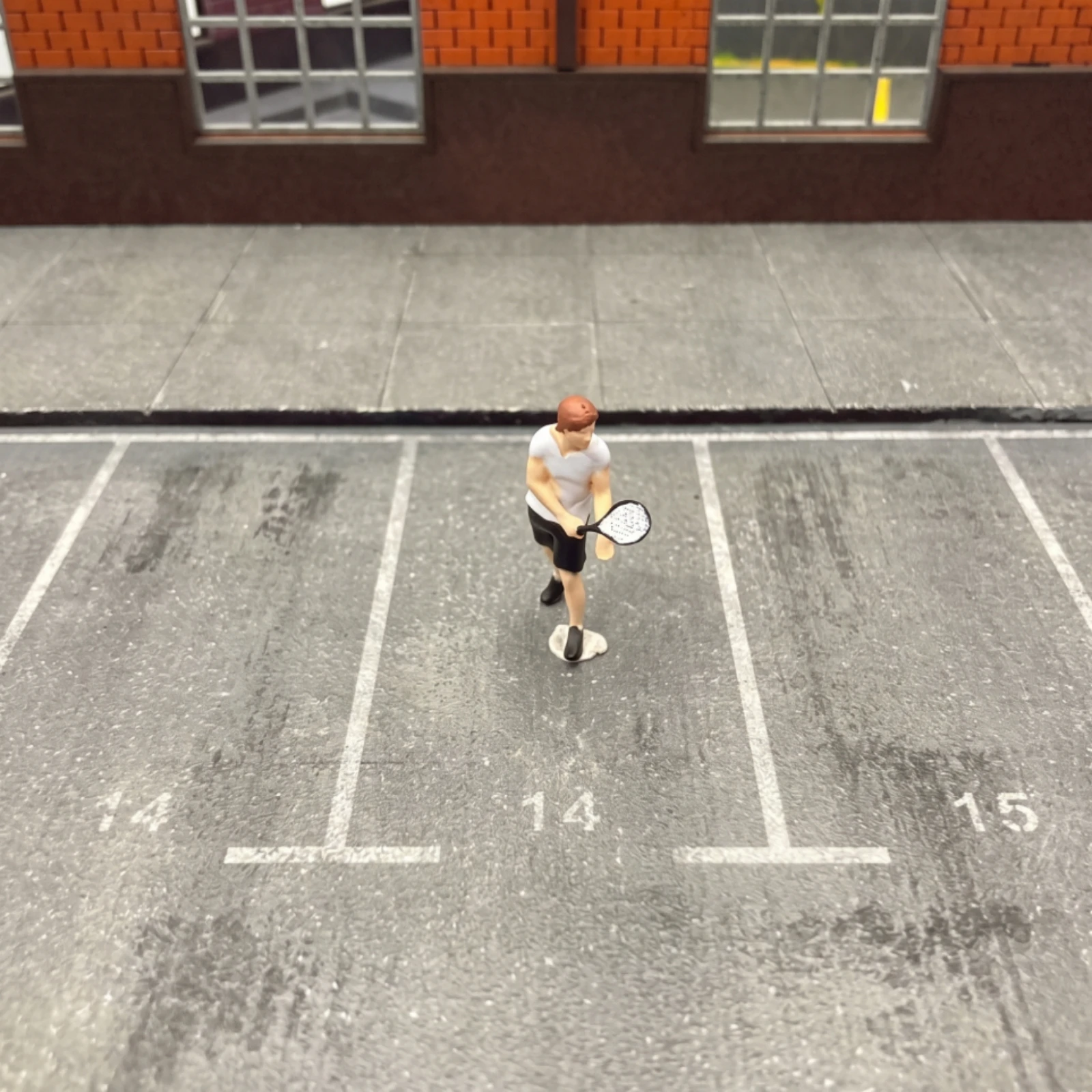 Miniature Tennis Player with Racket Detailed Tennis Player Figure Miniature Figure Model Collectible Diorama Piece Proportional