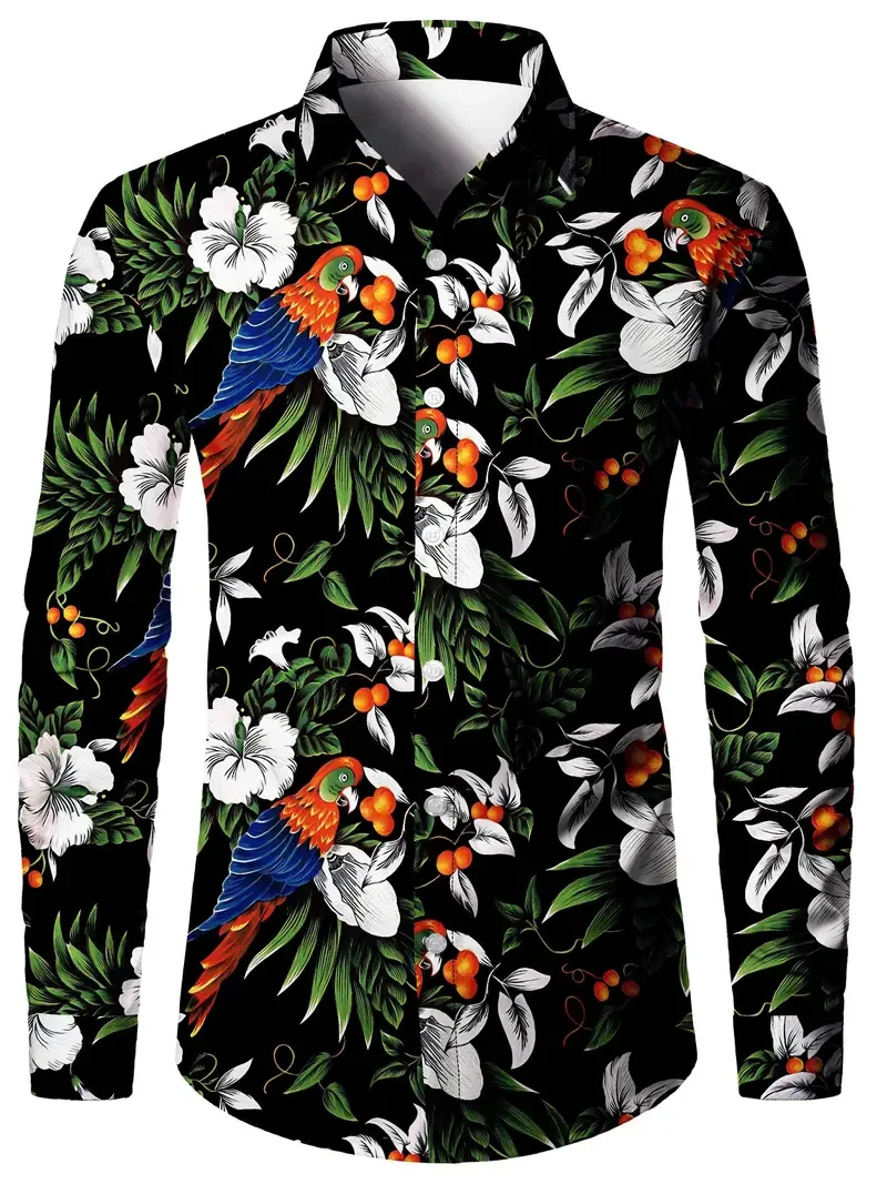 Fashion men's tops new style floral HD printing 3D printing soft comfortable healthy material cheap men's casual shirt 6XL