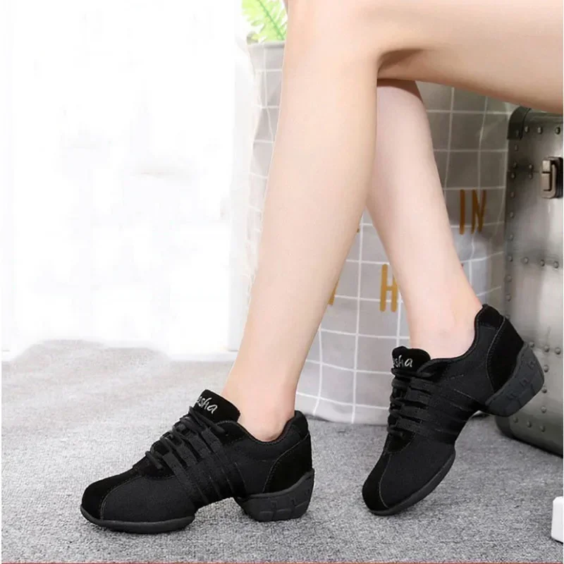 fashion for Women Mesh Breathable Sneakers Canvas Shoes Low Heel Soft Sole Latin Modern Dance Training Hot Sale Jazz Dance Shoes