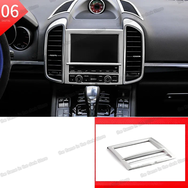 abs car dashboard navigation gps media screen frame trims for porsche cayenne 2011 2012 2013 2014 2015 2016 2017 chrome