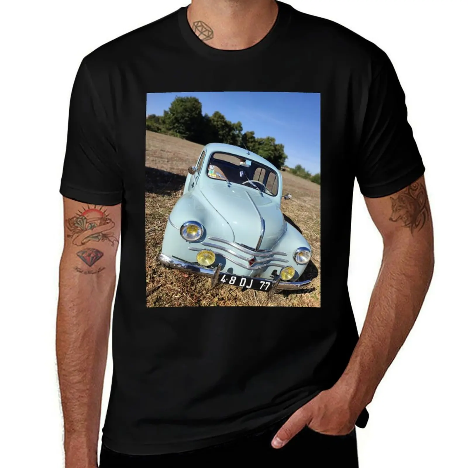 

Renaul* 4CV, vintage French car. T-Shirt anime shirt boys whites blanks for a boy plus size men clothing