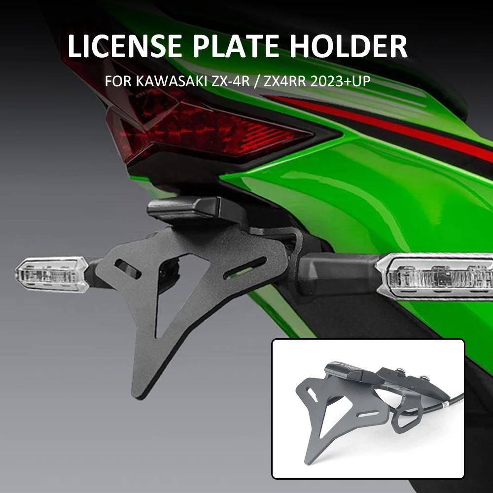 

Motorcycle Rear Short Tail Stock Tidy License Plate Holder Tailstock Bracket Kit For Kawasaki ZX-4R ZX-4RR ZX4RR ZX4R 2023 2024