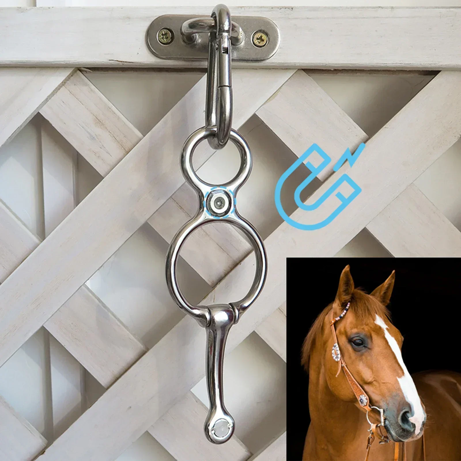 Horse Tie Ring Fasteners Equestrian Hooks Livestock Tie Off With Eye Bolt Outdoor Sports Durable Quick Snap Stable Accessories