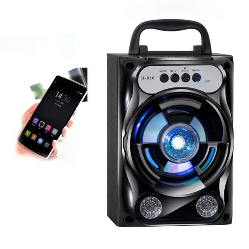 

1pc Portable Wireless Speaker Outdoor Indoor Mode Built-In 1200Mah Power Bank Dustproof Shockproof Support Card Function