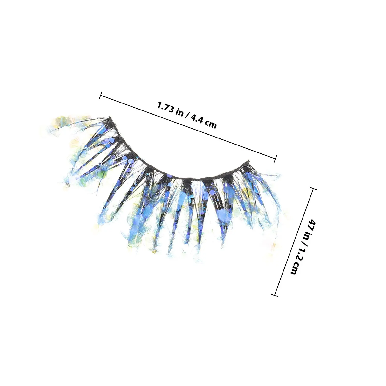 4 paires de faux cils colorés, extensions de cils à paillettes, épaisses, pour un look complet, légères, idéales pour le cosplay, la photographie, les fêtes