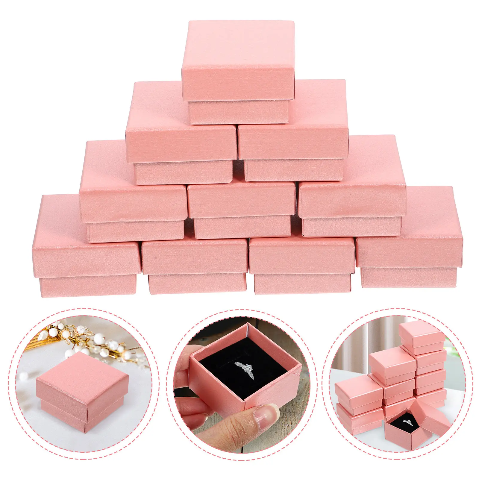 10Pcs Jewelry Boxes Bulk Necklace Gift Packaging Cases Reusable Earring Storage Small Gift Packaging Boxes Jewelry Box