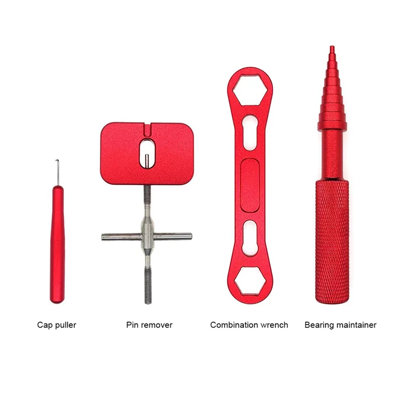 Reel Repair Tool Kit for Fishing Reel Removal Ball Bearing Maintenance Spool Disassembling Wrench Fishing Tools Red