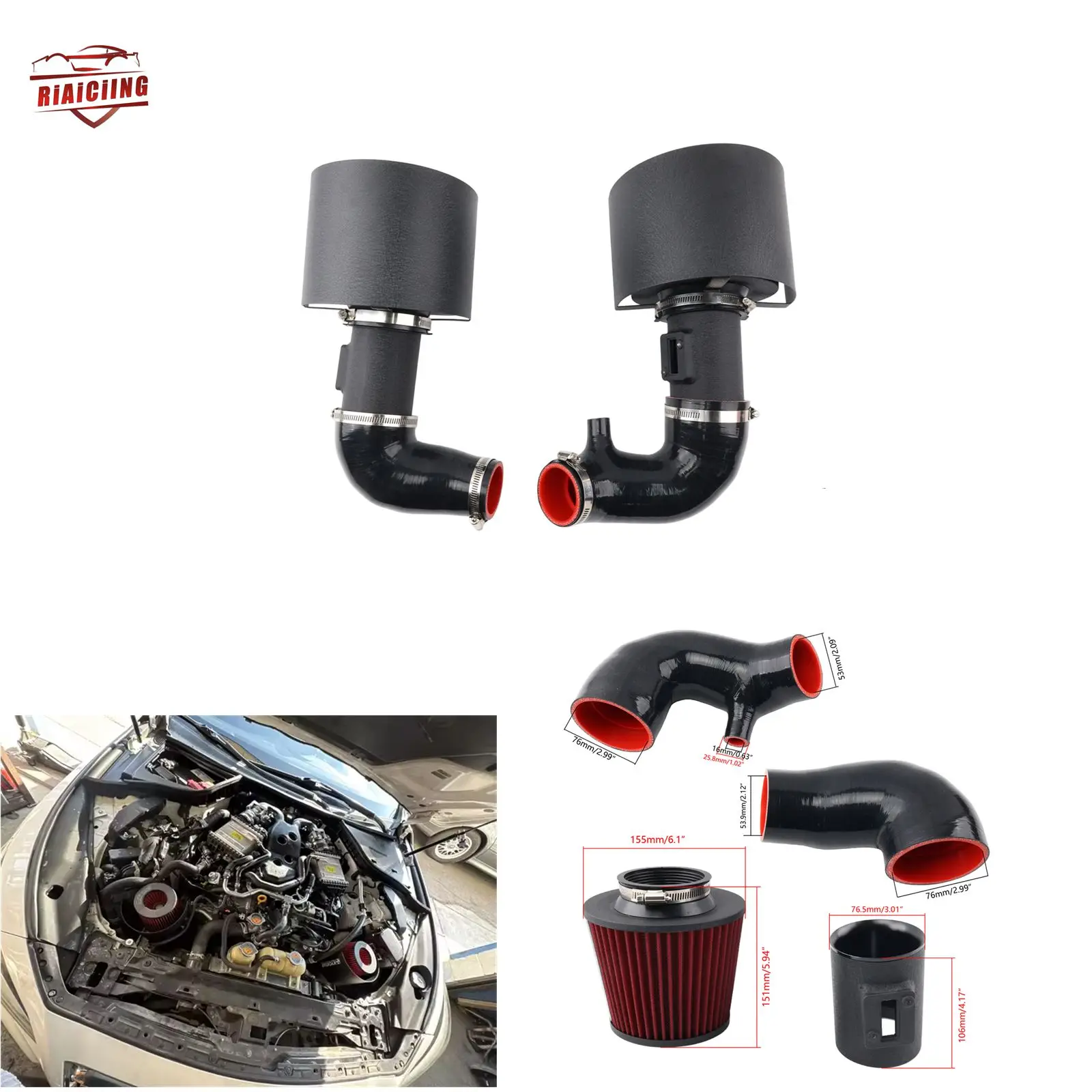 Upgraded Cold Air Intake System for 2016+ Infiniti Q50 Q60 3.0L Twin Turbo VR30DDTT Engine