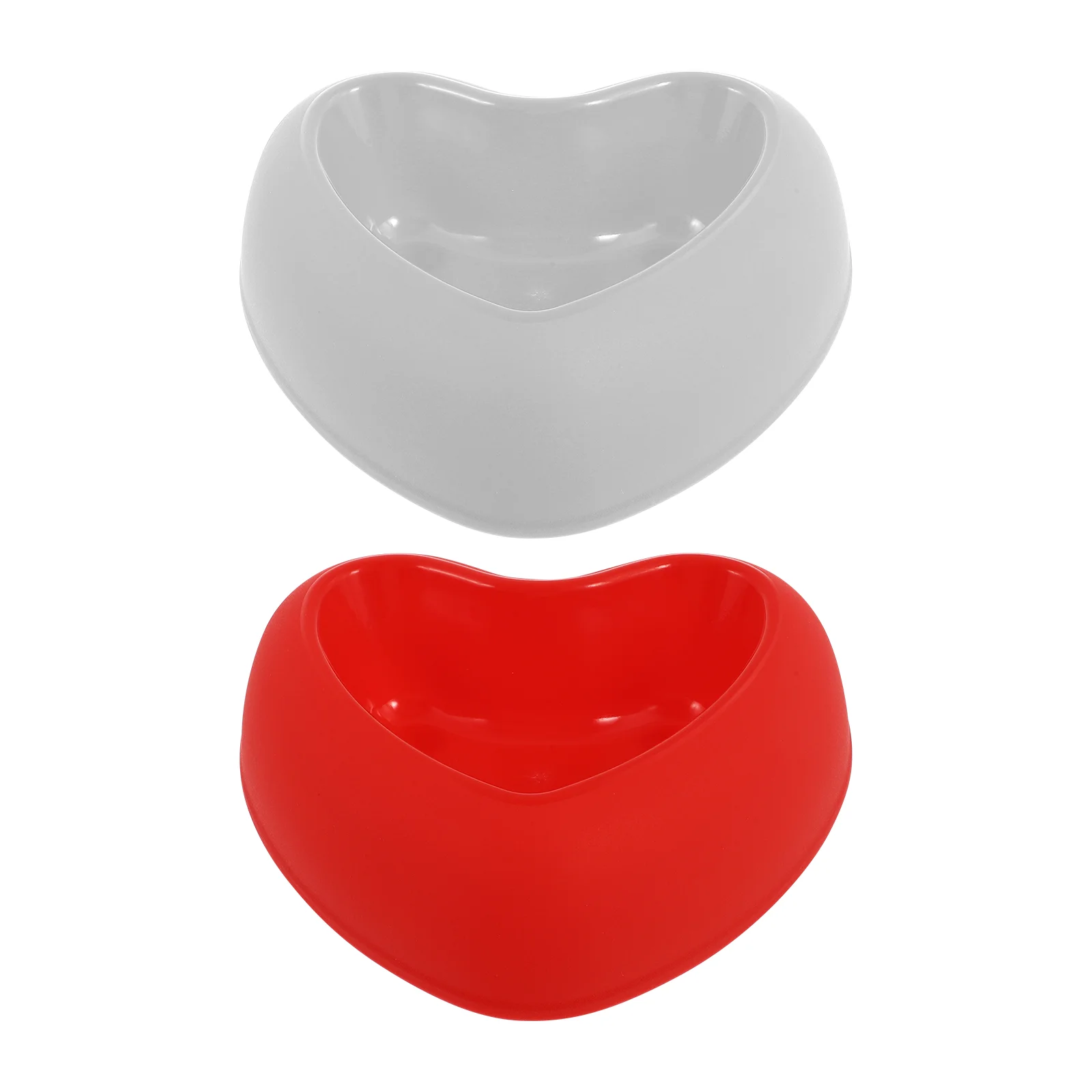 2 Pcs Pet Bowl Food Container Heart Shaped Feeding Supplies Cat Puppy Feeder Plastic Water