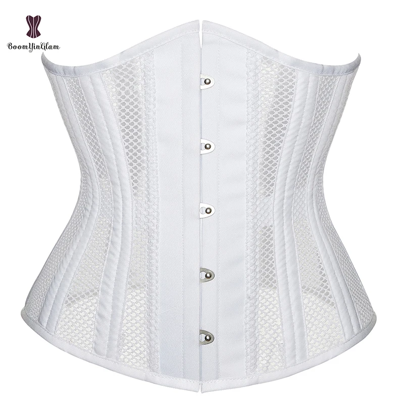 전면 5 Busk 26 나선형 스틸 뼈 Underbust 코르셋 메쉬 허리 트레이너 Bustier 모래 Cincher Shapers 플러스 사이즈 XXS-6XL