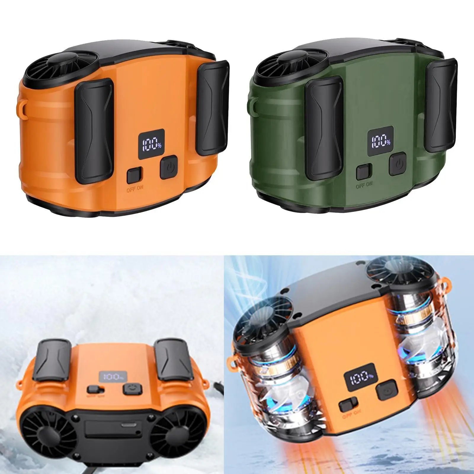 

Портативный поясной вентилятор Легко носить с собой Быстрое охлаждение Персональный вентилятор Открытый охлаждающий вентилятор для бега Кемпинг Работа на открытом воздухе Спорт Садоводство