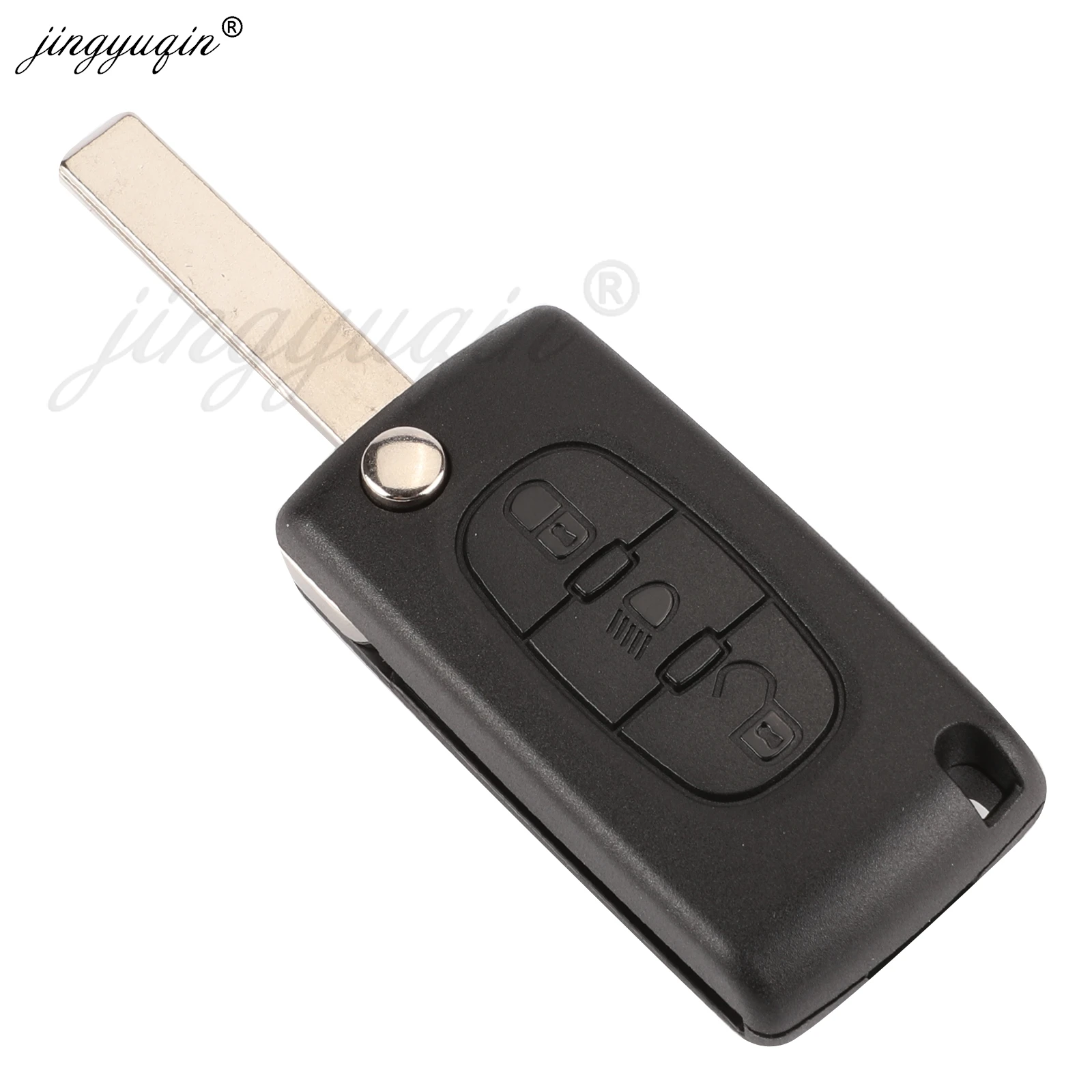 Jingyuqin For Citroen C2 C3 C4 C5 C6 C8 Hatch Coupe 3 Button Flip Remote Car Key Case Cover Shell Fob VA2/HCA Blade Symbol Light - view 3
