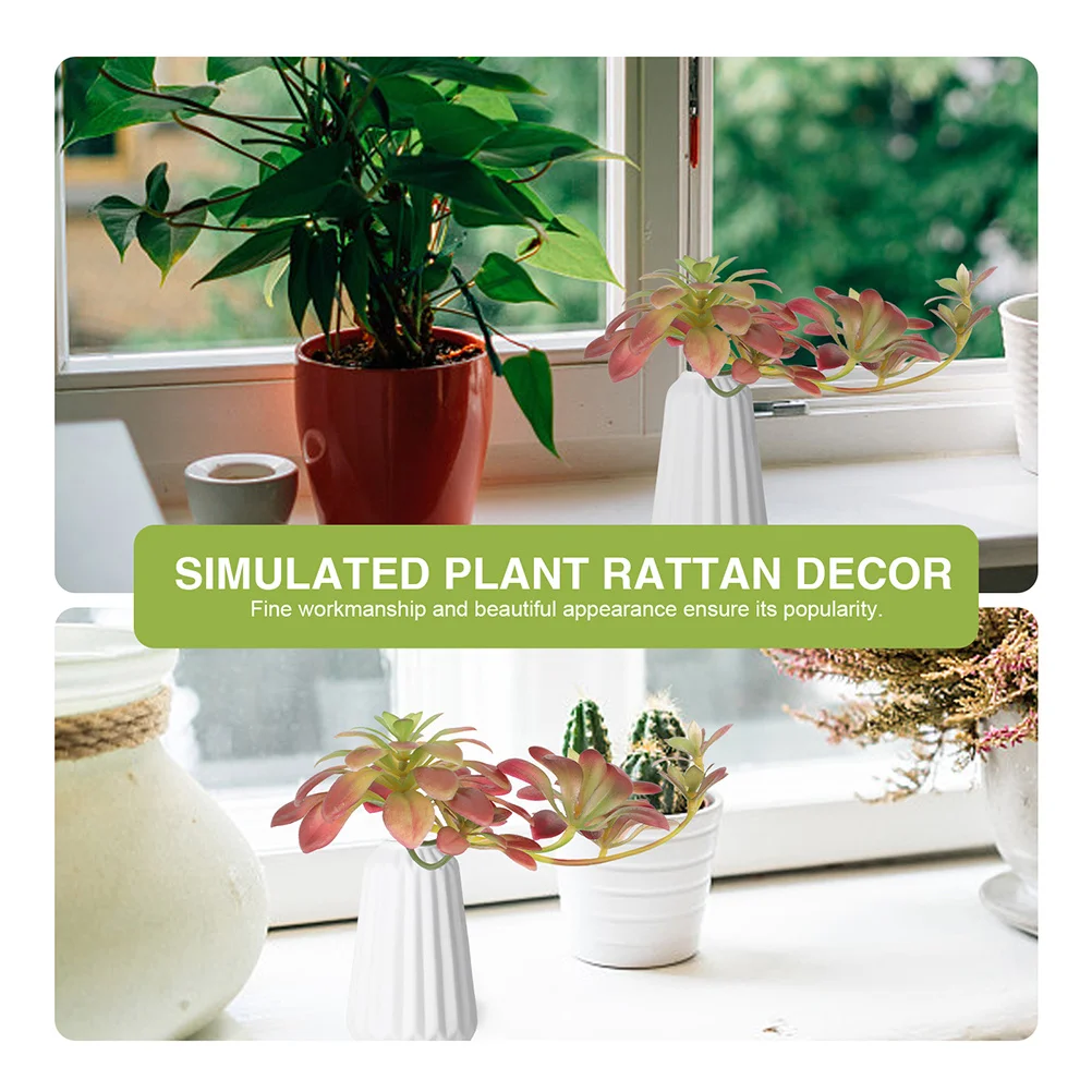 

2Pcs Faux Plant Artificial Succulent Decorative Desktop Plant Decor Office Household Table Accessory Room Accessories