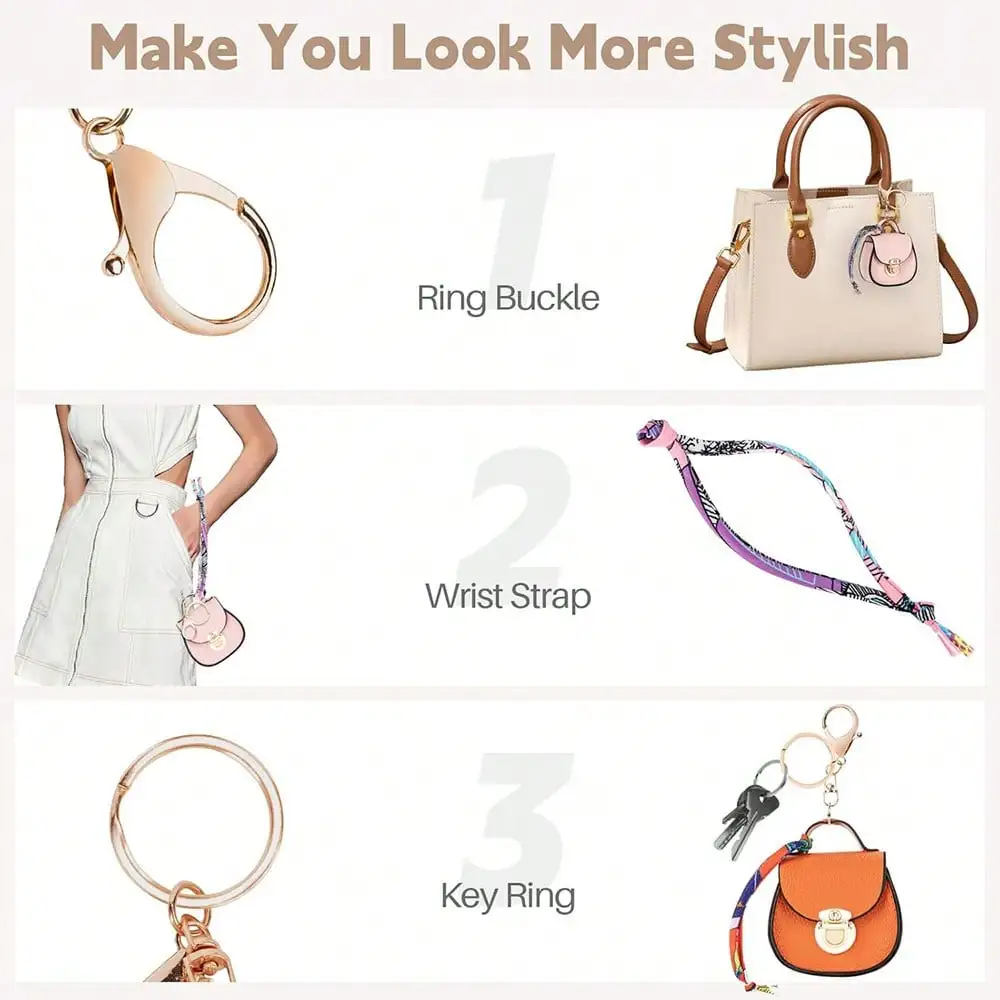 Mini PU Leather Saddle Bag Charm Bag Pendant Luxury Cute Coin Purse Pendant Fashion Decor Creative Keychain Gift Lipstick Bag image 4