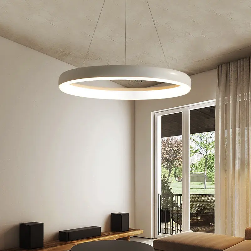 

Modern Minimal Circular living room Pendant Lamps Restaurant Lights Creative Bedroom Hall Lighting Nordic LED room chandelier