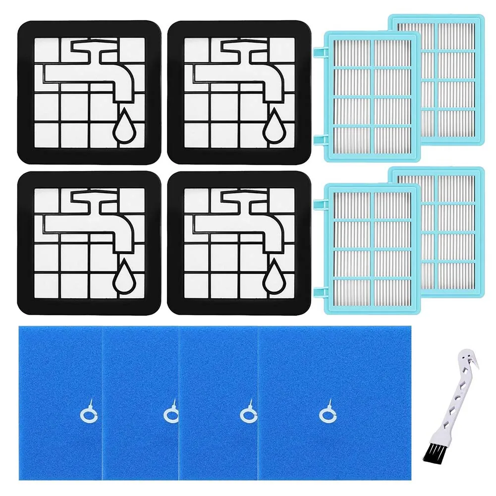 1 Set Washable And Reusable Vacuum Cleaner Filter Kit Fit For Power Pro Compact Models: FC9331/09, FC9332/09, FC8010/01 FC9351