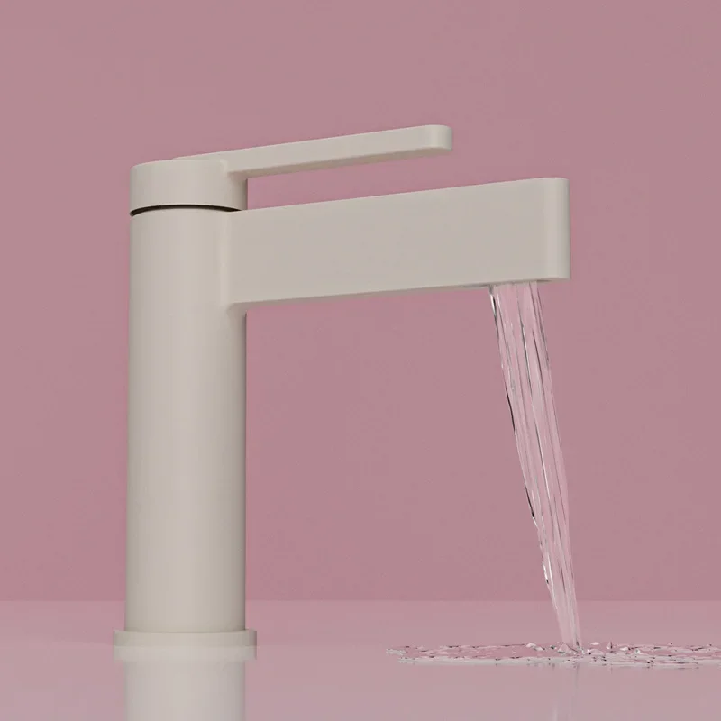 Cream White Brass Bathroom Basin Faucet