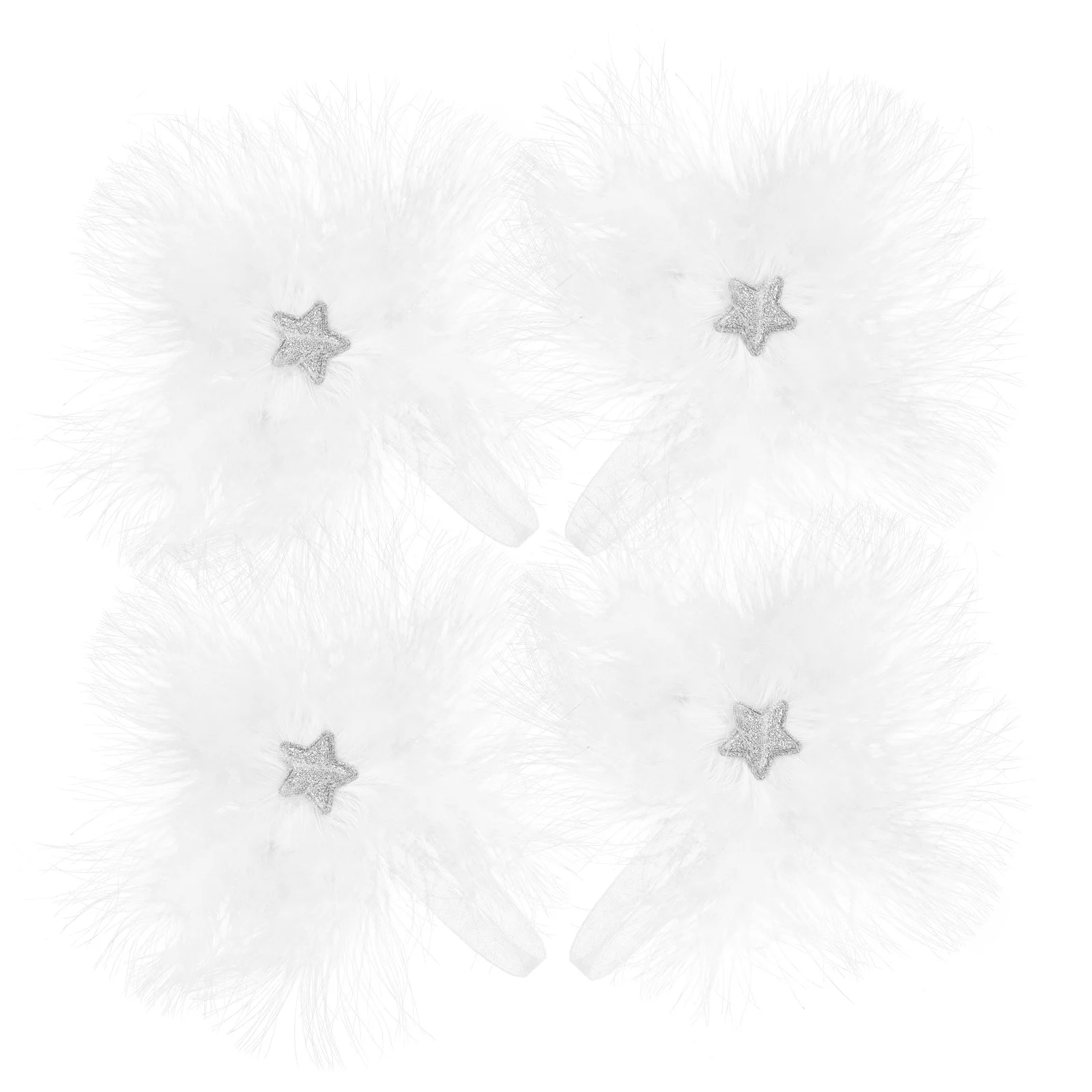 

4Pcs Star Plumage Xmas Tree Hanging Ornaments Stylish Christmas Decorations Holiday Party Pendant Xmas Tree Hanging