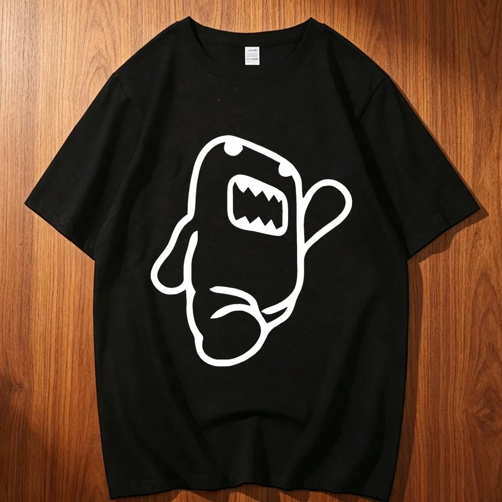 Domo cotton t shirt men University Retro Gothic Trendy hip hop aesthetic t shirt Digital Punk Gothic korean clothes Y2k Grunge