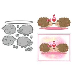 MangoCraft Hedgehog Hearts Cutting Dies Love Valentine's Day DIY Scrapbooking Supplies Metal Dies Knife Mold For Cards Albums