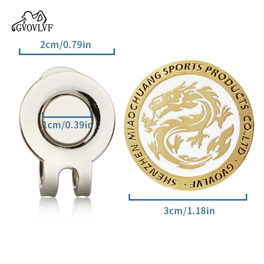 1pc GVOVLVF Dargon Golf Ball Marker with Golf Hat Clip Great Gift for Any Occasion Premium Collection Removable For Mark