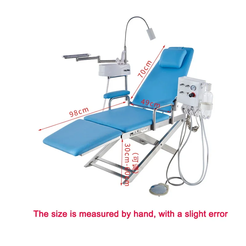 Portable Removable Folding Dental Chair With Spittoon  Turbine LED Oral Light Flushable Stainless Steel Plate For  Oral Clinic