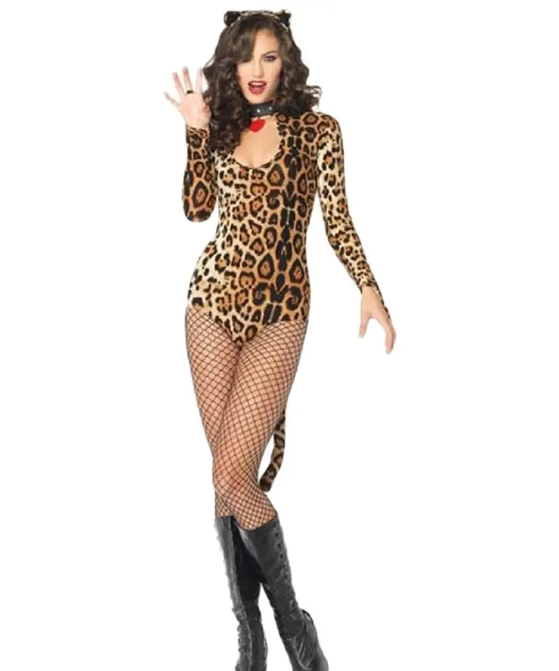 

Sexy Adult Animal Costumes Hot Sale Sexy Leopard Print Teddy Costume Women Halloween