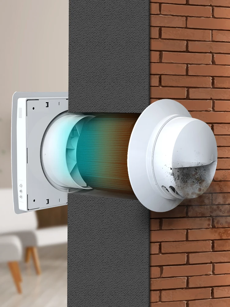 Single Room Air Recuperator Heat Recovery Ventilation System VT501 For Home Fresh Air