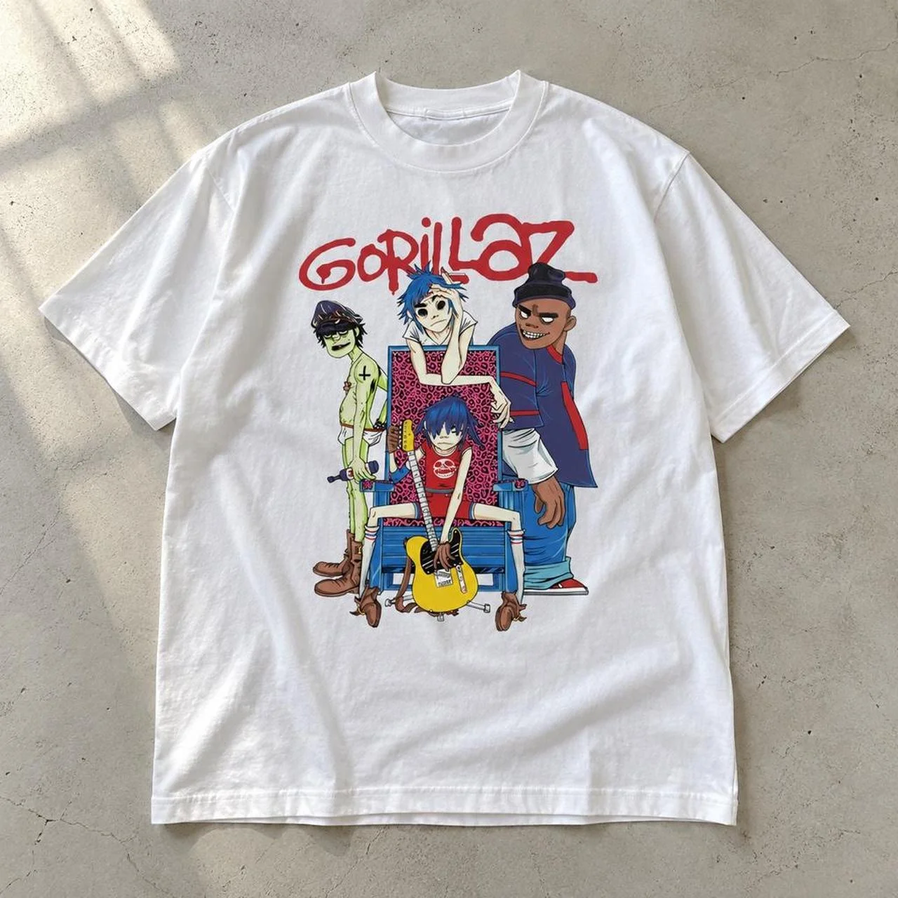 Music Band Gorillazs Punk Rock Print T Shirt 90s Casual Fashion Short Sleeve Plus Size T Shirt Unisex