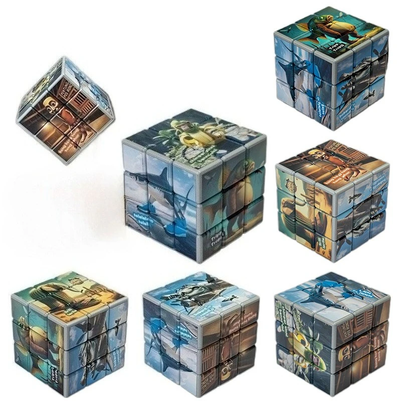 لعبة ألغاز Brainrot Tung Sahur Rubik Cube كارتونية للأطفال هدية عيد الميلاد وعيد الميلاد 3 × 3 سرعات مغناطيس ستيف أليكس كريبر إيفوكر #1