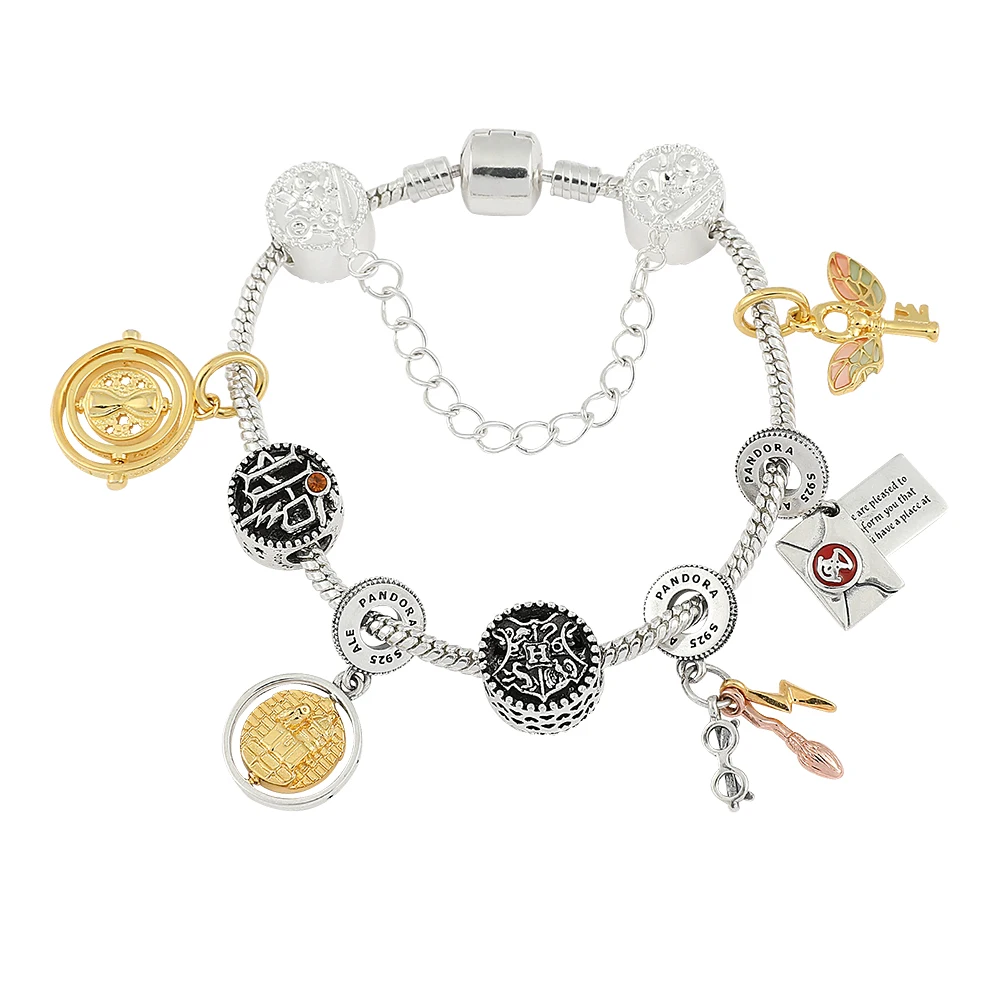 Little Thief Beaded Bracelet Envelope, Triangle Relic Charm Bracelet Metal DIY Beads Universal Bracelet view 2