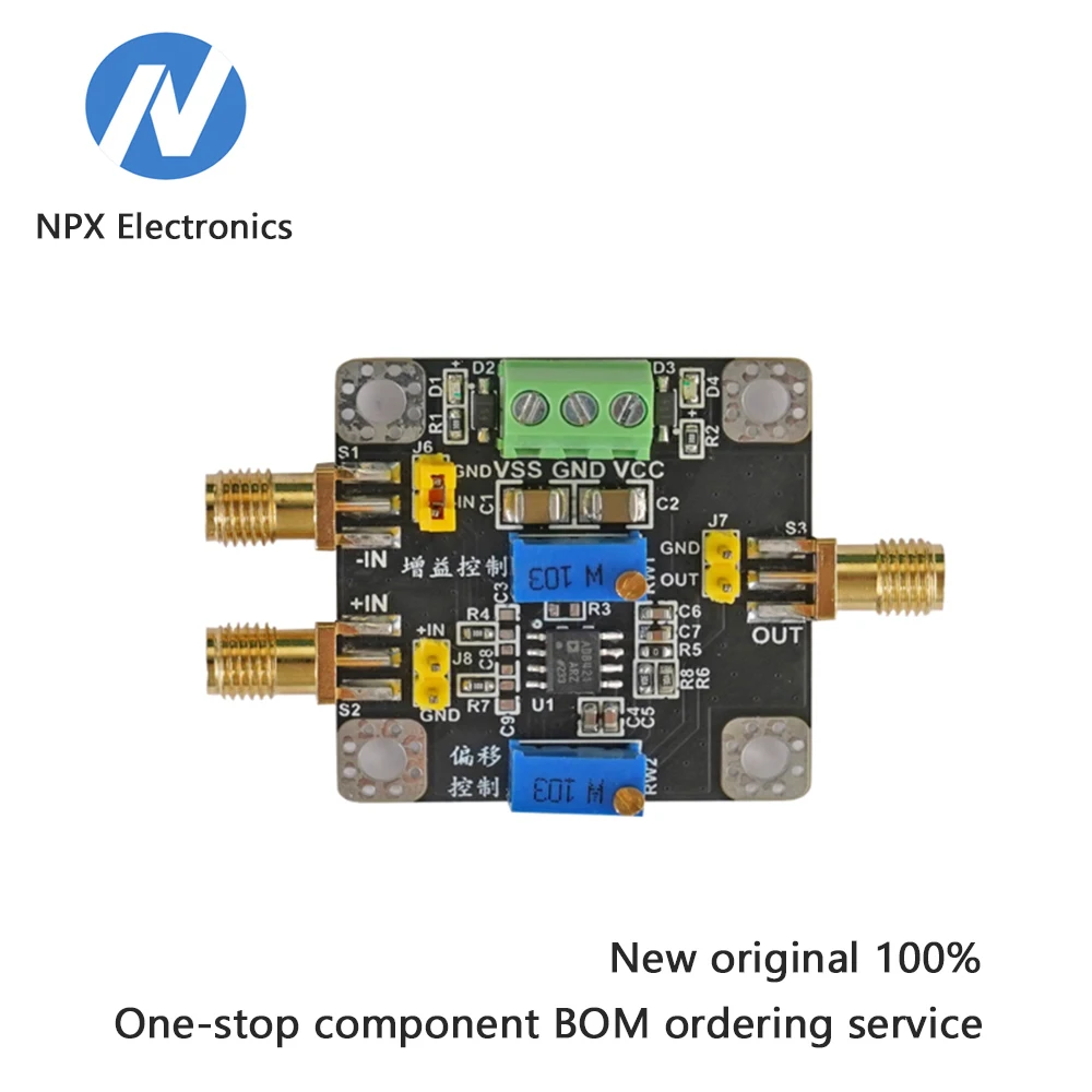 

AD8421 instrumentation amplifier module - High-precision mV/uV weak signal amplifier - Single-ended - Differential