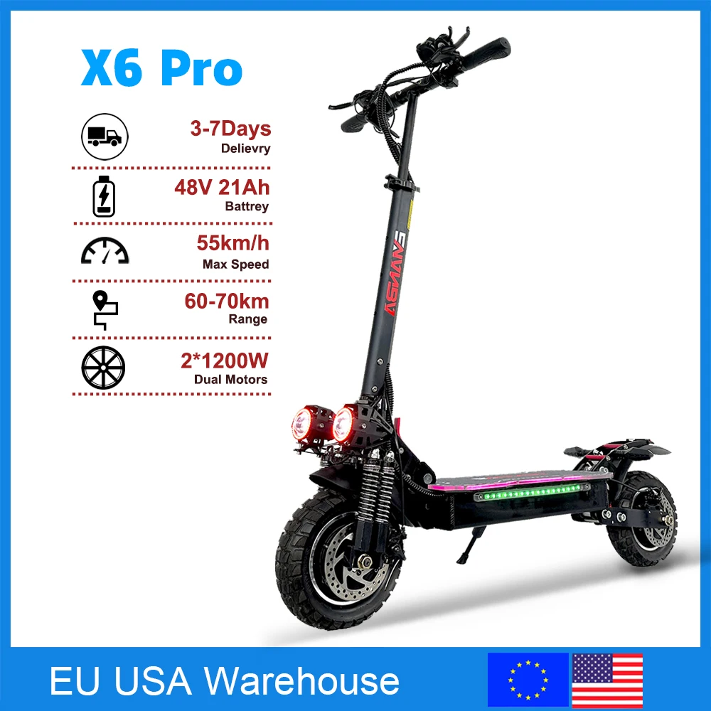 

7Days Delivery 2400W 48V 21AH Dual Motor Wheel 10 Inch Maximum Kilometers 60-70KM Brake Folded Electric Scooter