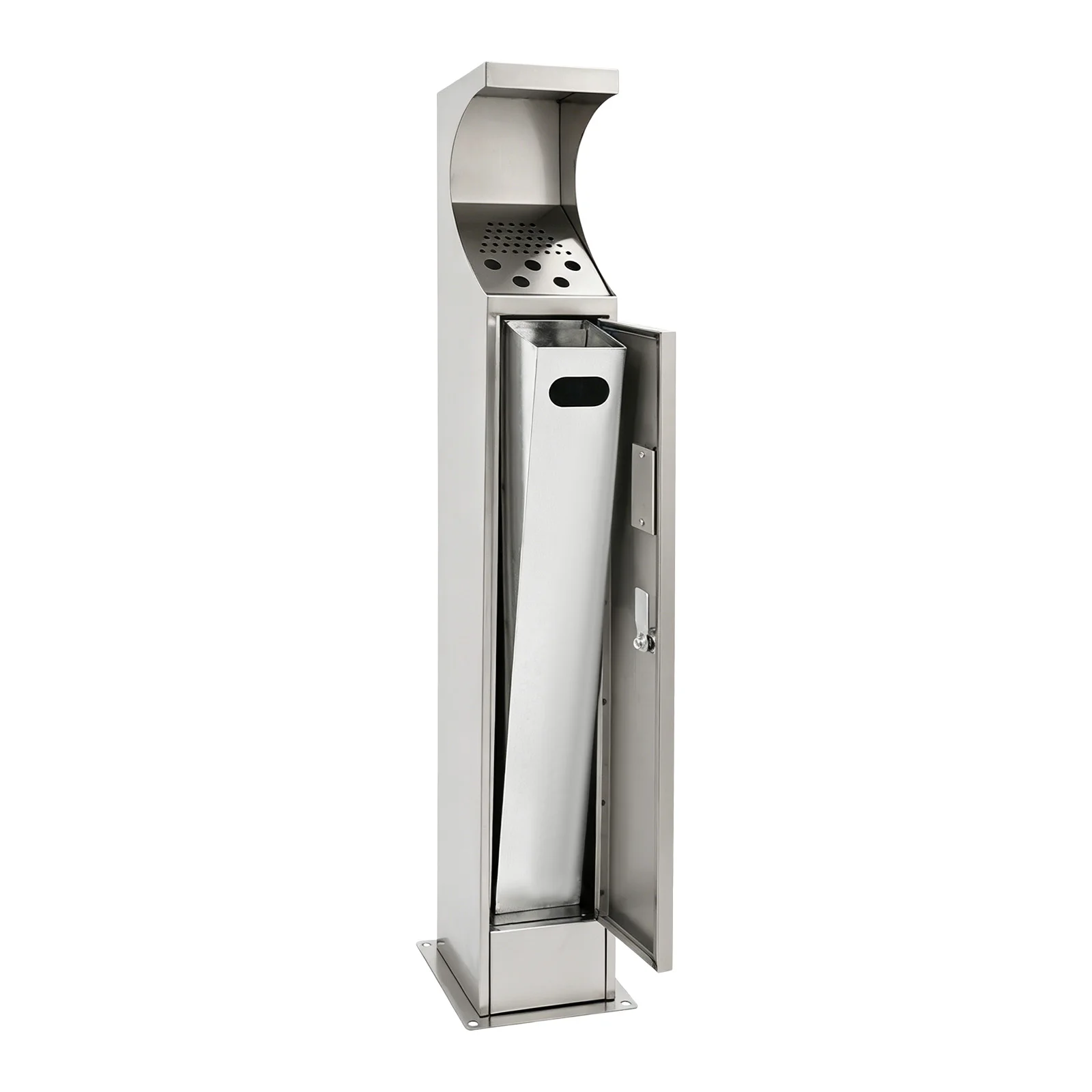 Cendrier public extérieur en métal, cendrier vertical en acier inoxydable pour la rue, cendrier de recyclage sur pied pour hôtel, café, bureau