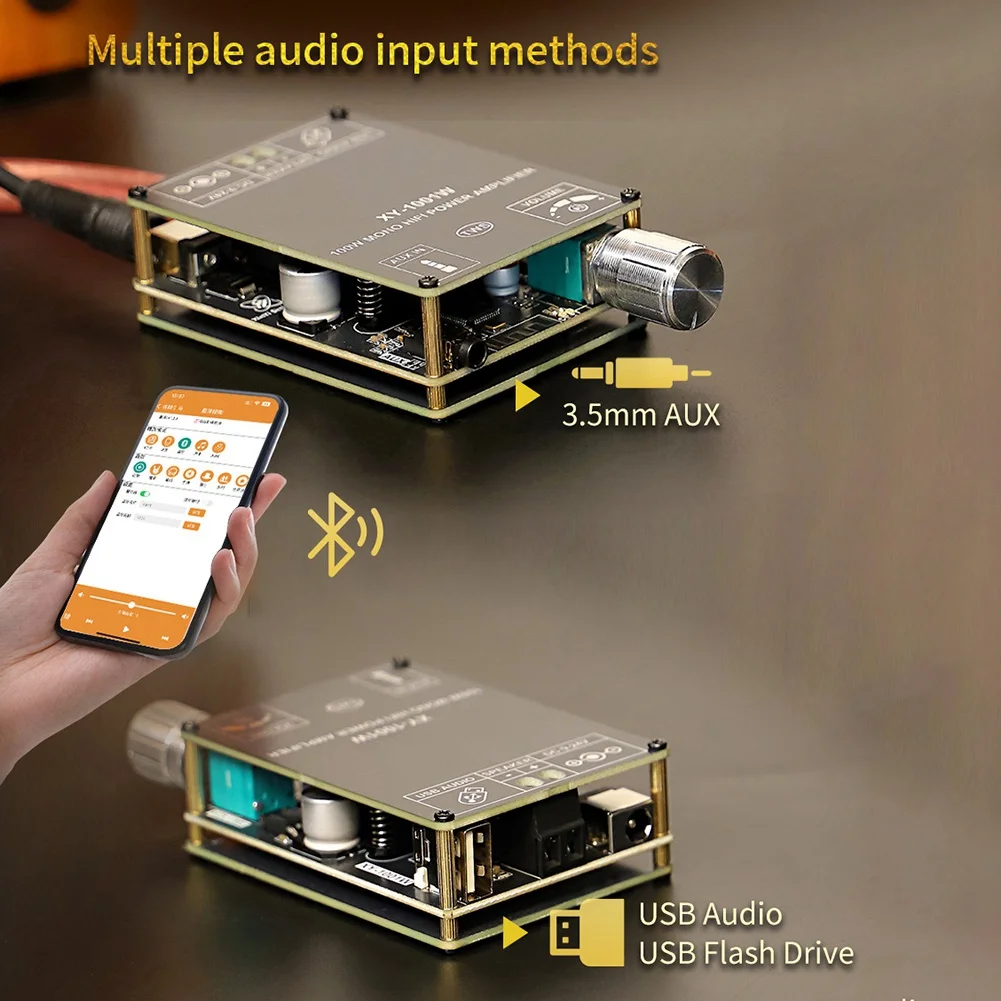 ABSQ-XY-1001W Placa amplificadora de Audio Bluetooth 100W Mono módulo de Audio de alta potencia TPA3116 módulo amplificador de potencia de sonido