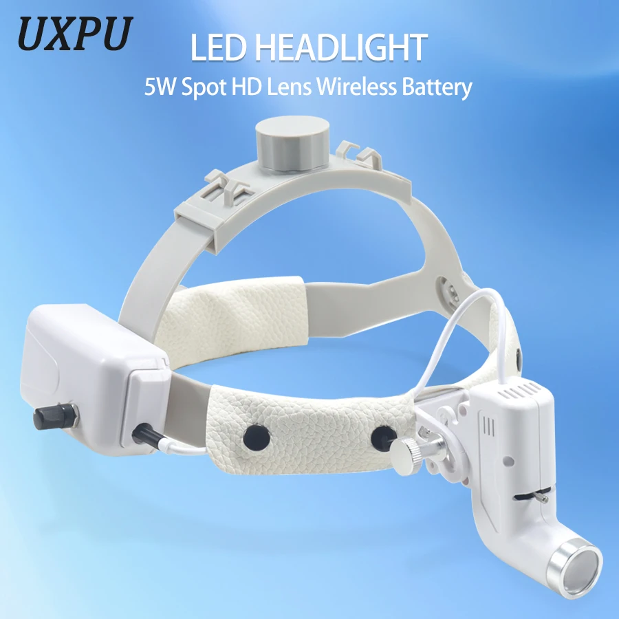 Dental Head Mounted L-shaped Headlights, 5W LED Spotlights, Adjustable Surgical Head Mounted Headlights