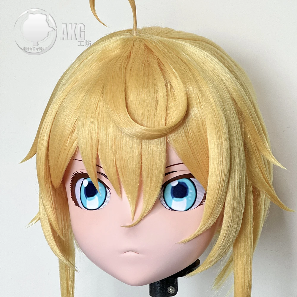 (AL254) Customize Character Crossdress Female/Girl Resin Half/Full Head With Lock Cosplay Japanese Anime Game Role Kigurumi Mask